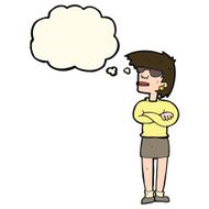 Cartoon Annoyed Woman With Thought Bubble N141