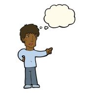 cartoon pointing man with thought bubble N65