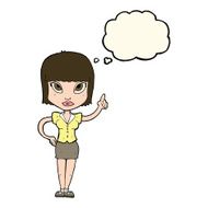 cartoon pretty girl with idea thought bubble N21
