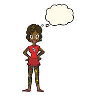 cartoon woman with heavy tattoos thought bubble N7