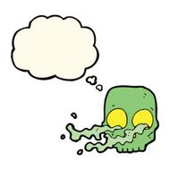 cartoon gross skull with thought bubble N3