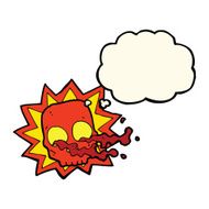 cartoon halloween skull symbol with thought bubble N4