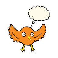 cartoon bird with thought bubble N216
