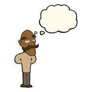 cartoon old man with mustache thought bubble N23