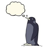 Cartoon Penguin With Thought Bubble N7