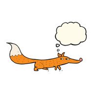 cartoon little fox with thought bubble N27