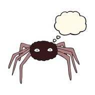 cartoon spider with thought bubble N14