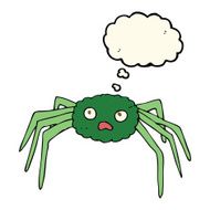 cartoon spider with thought bubble N15