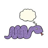funny cartoon snake with thought bubble N12