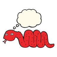 funny cartoon snake with thought bubble N13