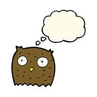 cartoon owl with thought bubble N46