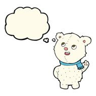 cartoon cute polar bear cub with thought bubble N19