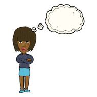 Cartoon Annoyed Woman With Thought Bubble N143