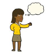 cartoon woman explaining with thought bubble N39