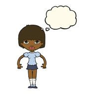 cartoon girl with thought bubble N15
