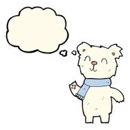 cartoon cute polar bear cub with thought bubble N23