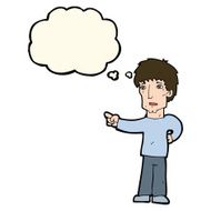 cartoon pointing man with thought bubble N66