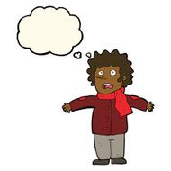 cartoon surprised man with thought bubble N104