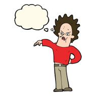 cartoon nasty boy with thought bubble N5