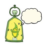 cartoon spooky lantern with thought bubble N6