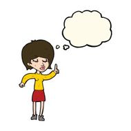 cartoon woman with idea thought bubble N195