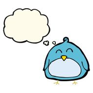 funny cartoon bird with thought bubble N103
