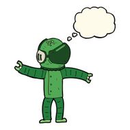 cartoon astronaut with thought bubble N92