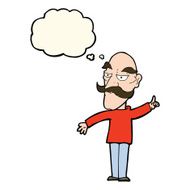 cartoon old man telling story with thought bubble N8