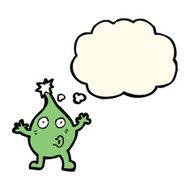 funny cartoon creature with thought bubble N4