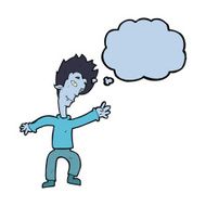 cartoon halloween vampire with thought bubble N13