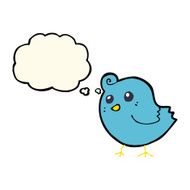 cartoon bird with thought bubble N218