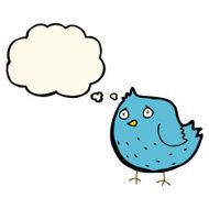 cartoon bird with thought bubble N219