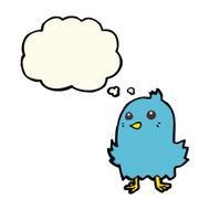 cartoon bird with thought bubble N221