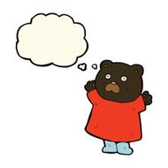 funny cartoon black bear with thought bubble N16