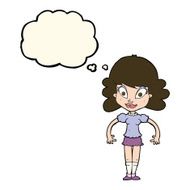 cartoon pretty woman with thought bubble N214