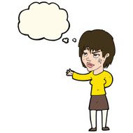cartoon woman with sticking plaster on face thought bubble N8