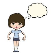 cartoon girl with thought bubble N16
