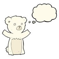 cute cartoon polar bear with thought bubble N57