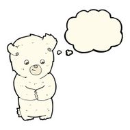 cute cartoon polar bear with thought bubble N58