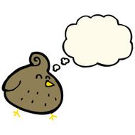 cartoon bird with thought bubble N222