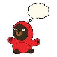 cute cartoon black bear with thought bubble N64