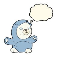 cute cartoon polar bear with thought bubble N59