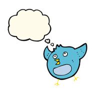 cartoon happy bird with thought bubble N28