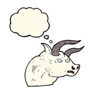 cartoon angry bull head with thought bubble N7