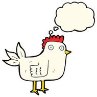 cartoon hen with thought bubble N6