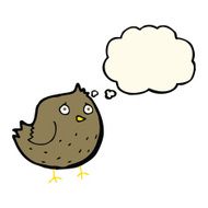 cartoon bird with thought bubble N224