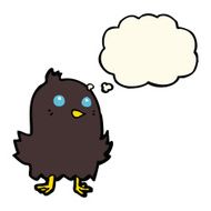 cartoon bird with thought bubble N225