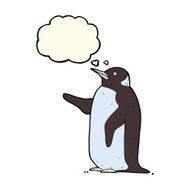 Cartoon Penguin With Thought Bubble N8