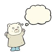funny cartoon polar bear with thought bubble N20