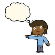 cartoon pointing person with thought bubble N6